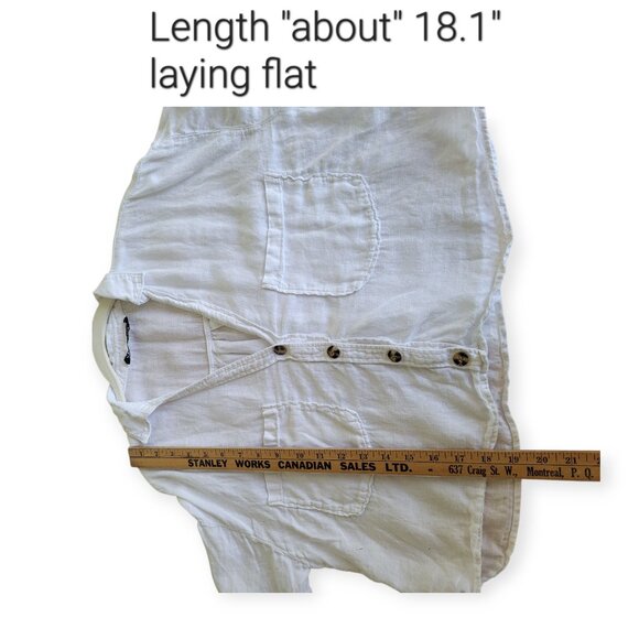 Zara Linen Blend Oversized Cropped Shirt M - Picture 6 of 7